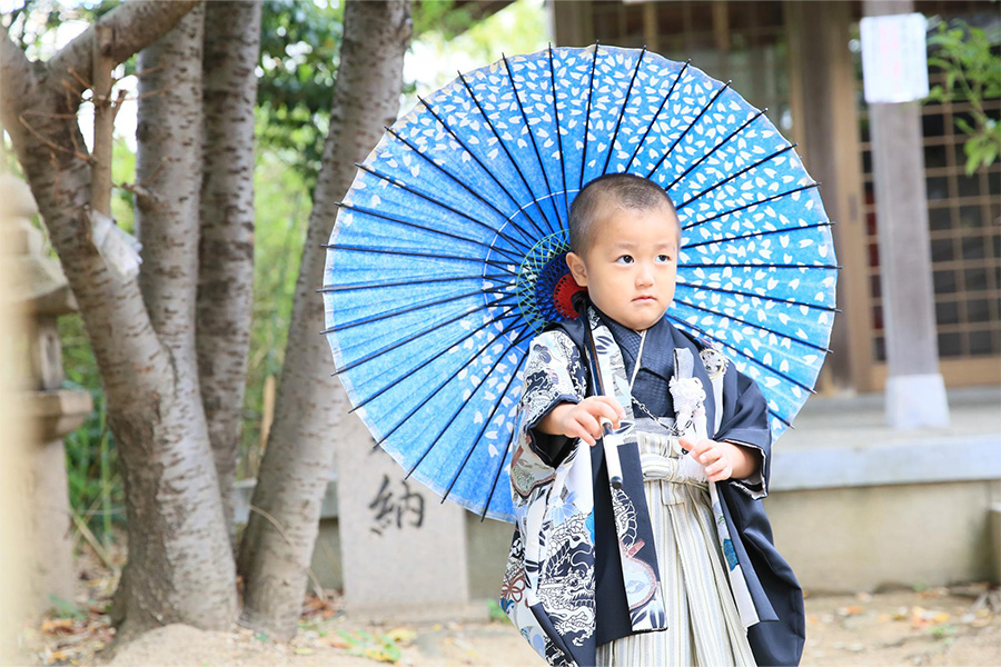 神戸市垂水区の海神社での七五三出張ロケ撮影