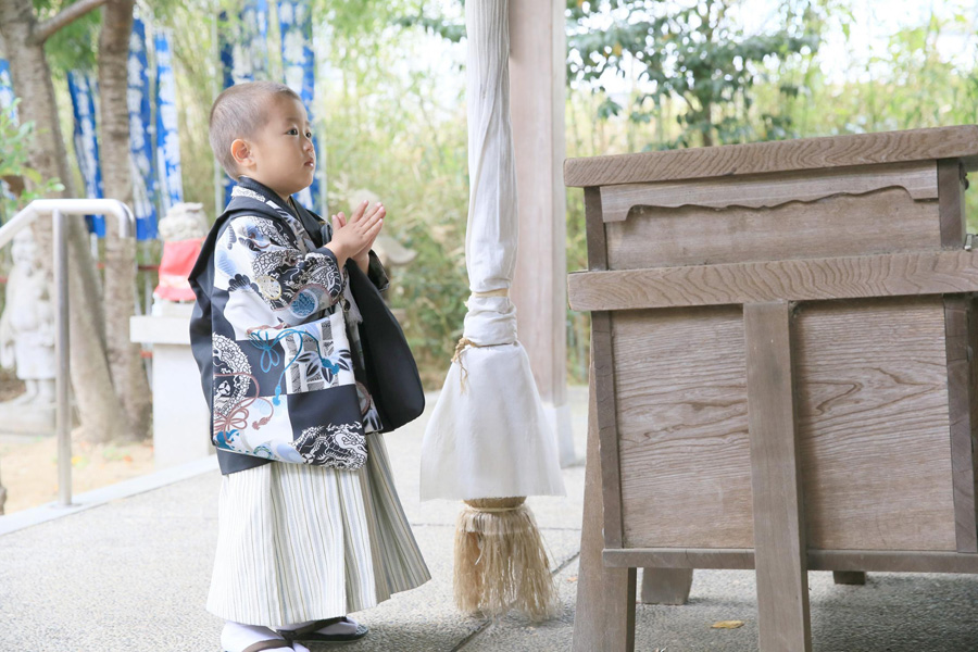 神戸市垂水区の海神社での七五三出張ロケ撮影