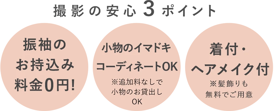 お持込み振袖撮影3つの安心ポイント