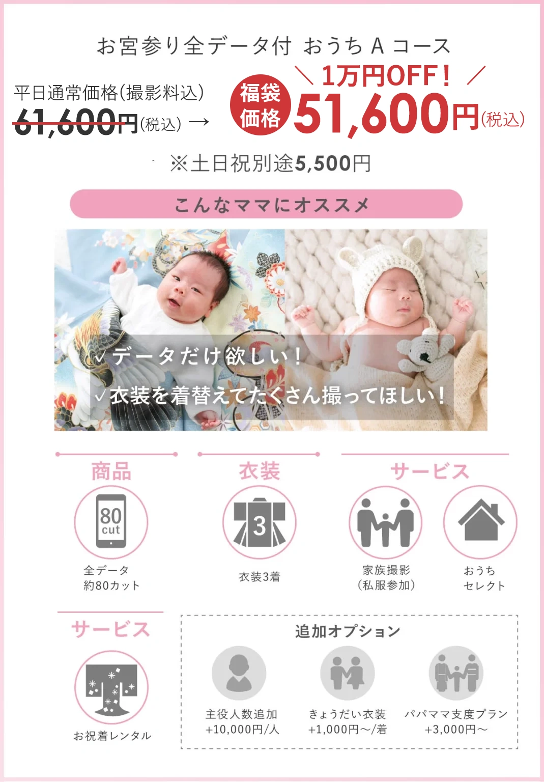 お宮参りハッピー福袋：Aコース