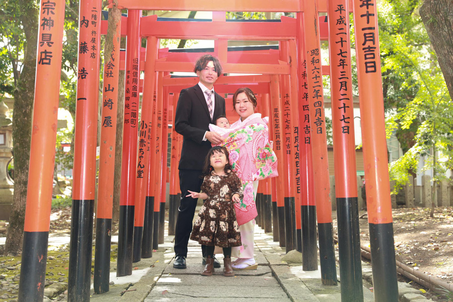 姫路の播磨国総社でのお宮参り神社ロケ撮影