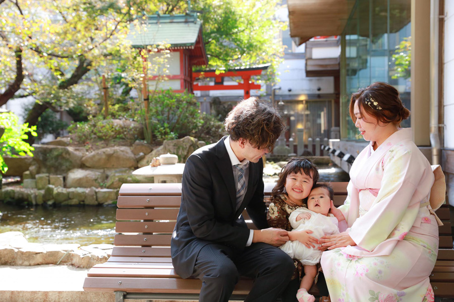 姫路の播磨国総社でのお宮参り神社ロケ撮影